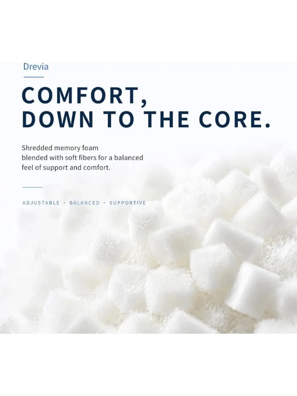 Cooling Queen Size Memory Foam Pillows Set of 2 - Shredded Comfort & Support